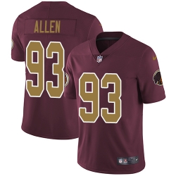 Nike Redskins #93 Jonathan Allen Burgundy Red Alternate Mens Stitched NFL Vapor Untouchable Limited Jersey