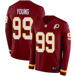 Nike Redskins 99 Chase Young Burgundy Red Team Color Men Stitched NFL Limited Therma Long Sleeve Jersey