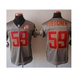 Nike Washington Redskins 59 London Fletcher Grey Elite Shadow 80TH P-atch NFL Jersey