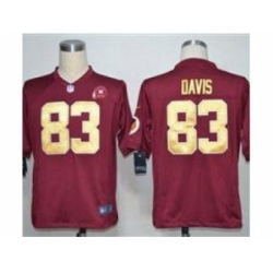 Nike Washington Redskins 83 Fred Davis Red Game Gold Number 80TH Patch NFL Jersey