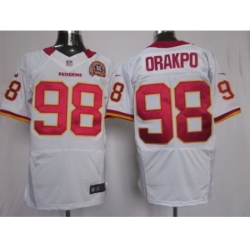 Nike Washington Redskins 98 Brian Orakpo White Elite 80th Patch NFL Jersey