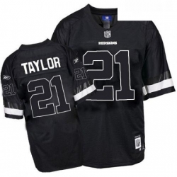 Reebok Washington Redskins 21 Sean Taylor Black Shadow Replica Throwback NFL Jersey