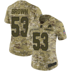 Nike Redskins #53 Zach Brown Camo Women Stitched NFL Limited 2018 Salute to Service Jersey