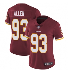 Nike Redskins #93 Jonathan Allen Burgundy Red Team Color Womens Stitched NFL Vapor Untouchable Limited Jersey