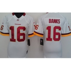 Women Nike Washington Redskins 16 Banks White NFL Jersey