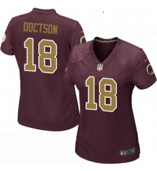 Womens Nike Washington Redskins 18 Josh Doctson Game Burgundy RedGold Number Alternate 80TH Anniversary NFL Jersey