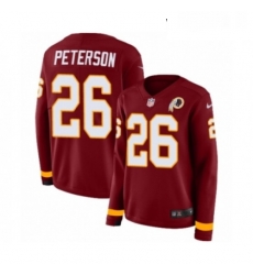 Womens Nike Washington Redskins 26 Adrian Peterson Limited Burgundy Therma Long Sleeve NFL Jersey