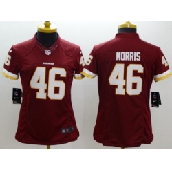 Women's Nike Washington Redskins #46 Alfred Morris Burgundy Red Team Color Stitched NFL Limited Jersey