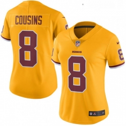 Womens Nike Washington Redskins 8 Kirk Cousins Limited Gold Rush Vapor Untouchable NFL Jersey