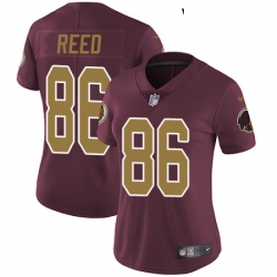 Womens Nike Washington Redskins 86 Jordan Reed Elite Burgundy RedGold Number Alternate 80TH Anniversary NFL Jersey