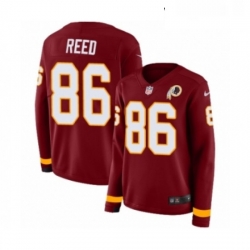 Womens Nike Washington Redskins 86 Jordan Reed Limited Burgundy Therma Long Sleeve NFL Jersey