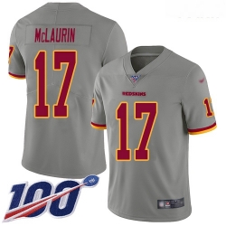 Redskins #17 Terry McLaurin Gray Youth Stitched Football Limited Inverted Legend 100th Season Jersey