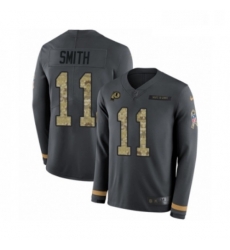 Youth Nike Washington Redskins 11 Alex Smith Limited Black Salute to Service Therma Long Sleeve NFL Jersey