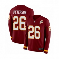 Youth Nike Washington Redskins 26 Adrian Peterson Limited Burgundy Therma Long Sleeve NFL Jersey