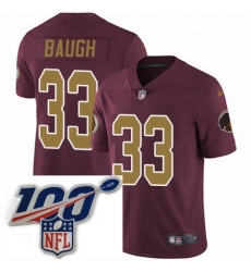 Youth Nike Washington Redskins 33 Sammy Baugh Burgundy RedGold Number Alternate 80TH Anniversary Vapor Untouchable Limited Stitched 100th anniversary Neck 