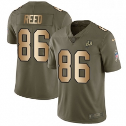 Youth Nike Washington Redskins 86 Jordan Reed Limited OliveGold 2017 Salute to Service NFL Jersey