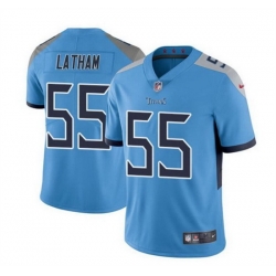 Men Tennessee Titans 55 JC Latham Blue 2024 Draft Vapor Limited Stitched Football Jersey