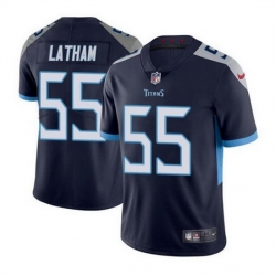 Men Tennessee Titans 55 JC Latham Navy 2024 Draft Vapor Limited Stitched Football Jersey