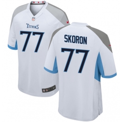 Men Tennessee Titans 77 Peter Skoronski White 2023 Draft Stitched Game Jersey