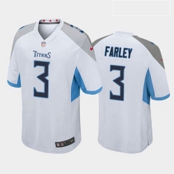 Men Tennessee Titans Caleb Farley White Blue 2021 Draft Jersey