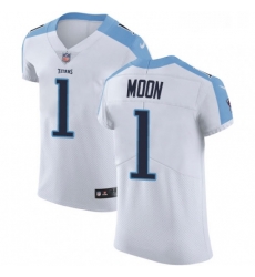 Mens Nike Tennessee Titans 1 Warren Moon White Vapor Untouchable Elite Player NFL Jersey