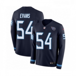 Mens Nike Tennessee Titans 54 Rashaan Evans Limited Navy Blue Therma Long Sleeve NFL Jersey