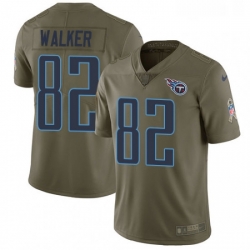 Mens Nike Tennessee Titans 82 Delanie Walker Limited Olive 2017 Salute to Service NFL Jersey