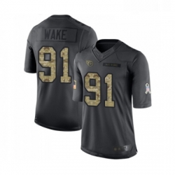 Mens Tennessee Titans 91 Cameron Wake Limited Black 2016 Salute to Service Football Jersey