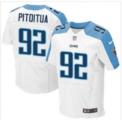 Nike Tennessee Titans #92 Ropati Pitoitua White Mens Stitched NFL Elite Jersey