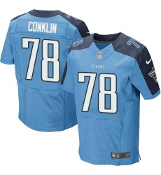 Nike Titans #78 Jack Conklin Light Blue Team Color Mens Stitched NFL Elite Jersey