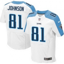 Nike Titans #81 Andre Johnson White Mens Stitched NFL Elite Jersey