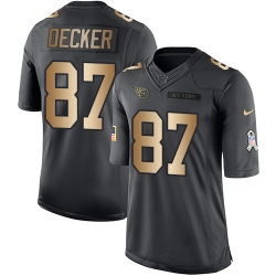 Nike Titans #87 Eric Decker Black Mens Stitched NFL Limited Gold Salute To Service Jersey