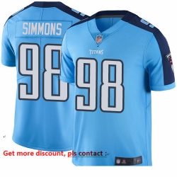 Titans 98 Jeffery Simmons Light Blue Men Stitched Football Limited Rush Jersey