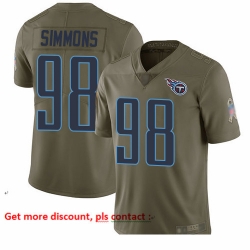 Titans 98 Jeffery Simmons Olive Men Stitched Football Limited 2017 Salute To Service Jersey