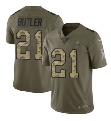 Nike Titans #21 Malcolm Butler Olive Camo Youth Stitched NFL Limited 2017 Salute to Service Jersey