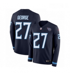 Youth Nike Tennessee Titans 27 Eddie George Limited Navy Blue Therma Long Sleeve NFL Jersey