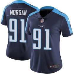 Nike Titans #91 Derrick Morgan Navy Blue Alternate Womens Stitched NFL Vapor Untouchable Limited Jersey