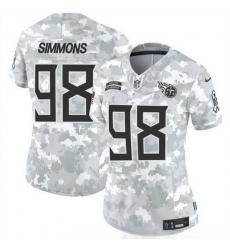 Women Tennessee Titans 98 Jeffery Simmons 2024 F U S E Arctic Camo Salute To Service Limited Stitched Football Jersey