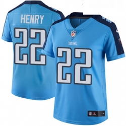 Womens Nike Tennessee Titans 22 Derrick Henry Limited Light Blue Rush Vapor Untouchable NFL Jersey