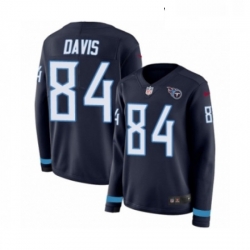 Womens Nike Tennessee Titans 84 Corey Davis Limited Navy Blue Therma Long Sleeve NFL Jersey