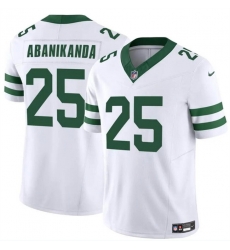 Men New York Jets 25 Israel Abanikanda White 2024 F U S E  Vapor Limited Stitched Jersey