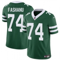 Men New York Jets 74 Olu Fashanu Green 2024 F U S E Throwback Limited Stitched Jersey