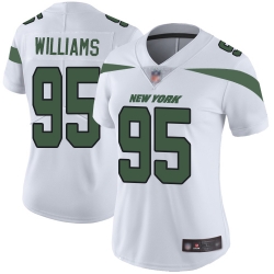 Jets 95 Quinnen Williams White Women Stitched Football Vapor Untouchable Limited Jersey