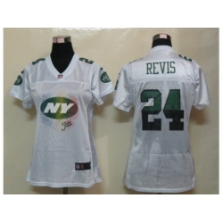 Nike Womens New York Jets #24 Revis white Jerseys