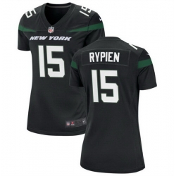 Women New York Jets 15 Brett Rypien Black Stitched Football Jersey 