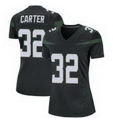 Women New York Jets Michael Carter #32 Black Vapor Limited Stitched Football Jersey