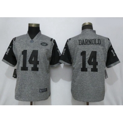 Women Nike Jets 14 Sam Darnold Gray Gridiron Gray Women Vapor Untouchable Limited Jersey