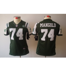 Women Nike NFL New York Jets 74# Nick Mangold Green Color[NIKE LIMITED Jersey]