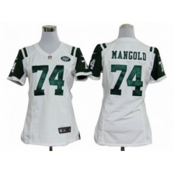 Women Nike nfl new york jets #74 mangold white jersey