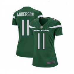 Womens New York Jets 11 Robby Anderson Game Green Team Color Football Jersey